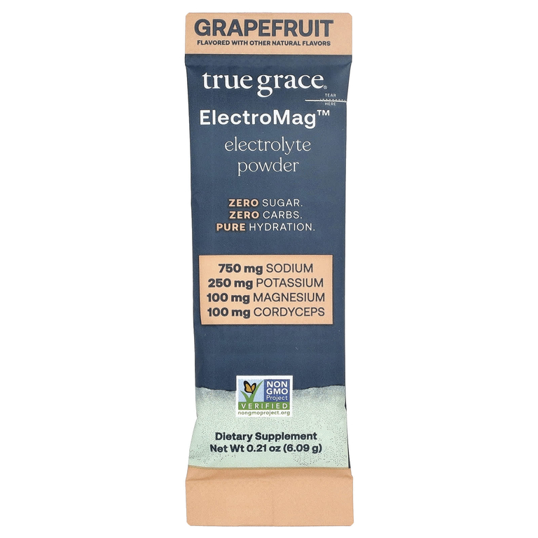 True Grace, ElectroMag™, электролитный порошок, со вкусом грейпфрута, 16 упаковок в стике по 6,09 г (0,21 унции)