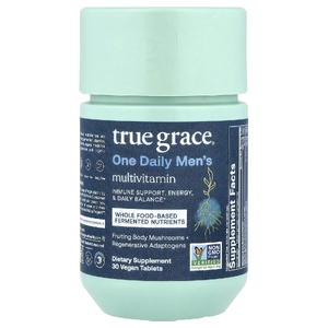 True Grace, One Daily Men's Multivitamin, мультивитамины для мужчин, 30 веганских таблеток