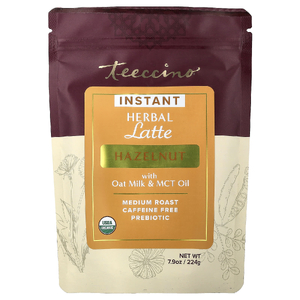 Teeccino, растворимое травяное латте, фундук, средняя обжарка, без кофеина, 224 г (7,9 унции)
