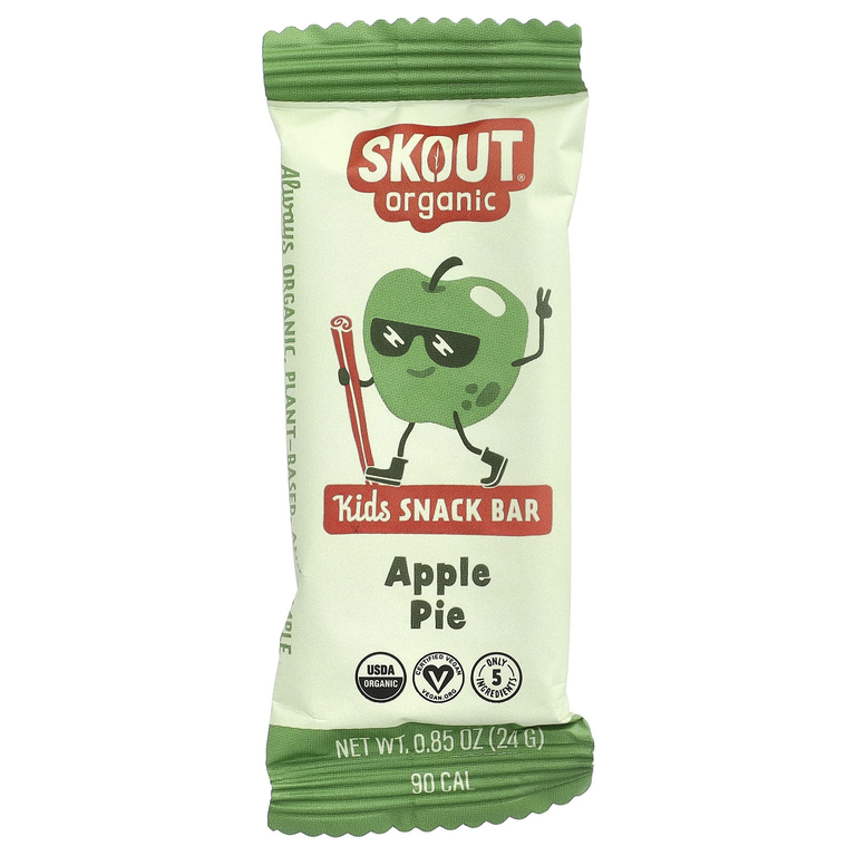 Skout Organic, детские батончики-снеки, со вкусом яблочного пирога, 6 батончиков по 24 г (0,85 унции)