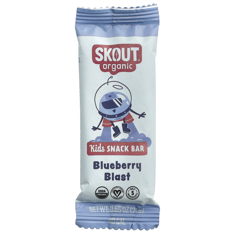 Skout Organic, детские батончики-снеки, со вкусом голубики, 6 батончиков по 24 г (0,85 унции)