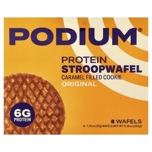 Podium Nutrition, протеиновая штучная вафля, оригинальная, 8 вафель по 33 г (1,16 унции)
