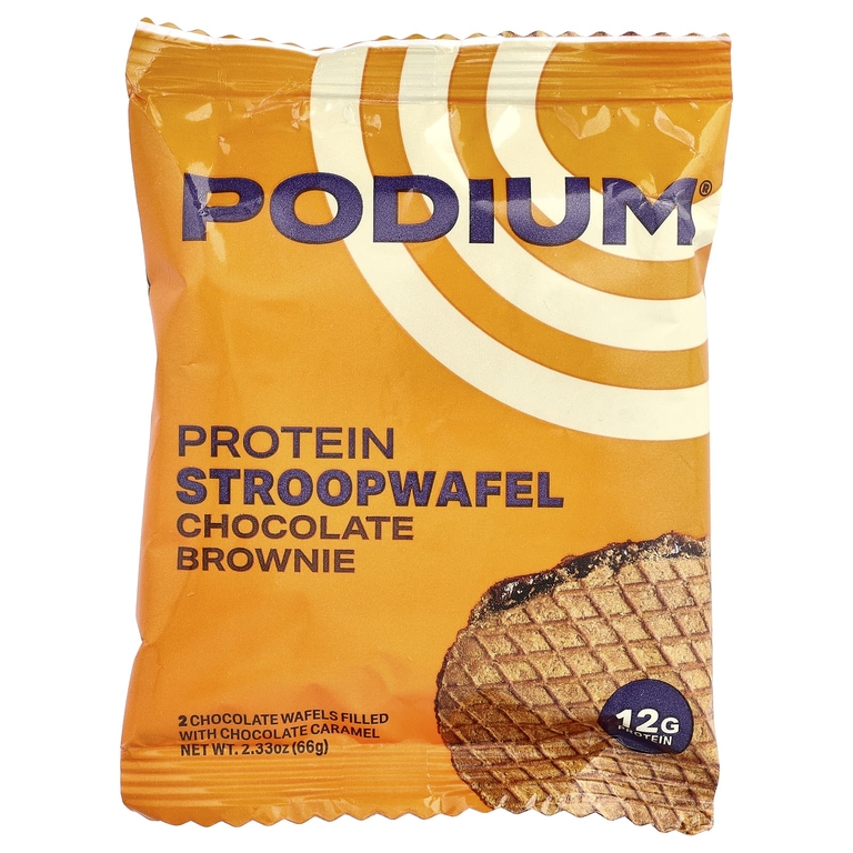 Podium Nutrition, протеиновая штучная вафля, со вкусом шоколадного брауни, 8 вафель, 264 г (9,28 унции)