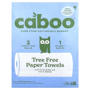 Caboo, бумажные салфетки без древесины, 2 рулона
