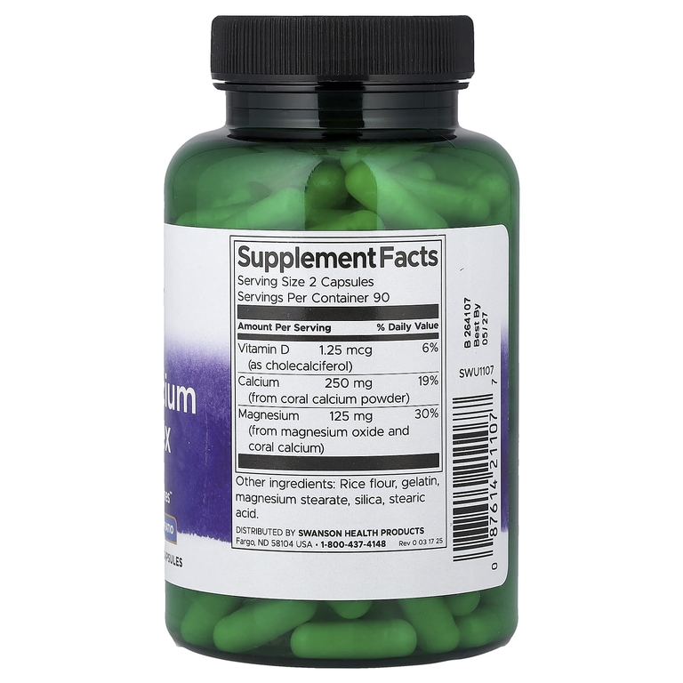 Swanson Vitamins, Коралловый кальций, 180 капсул