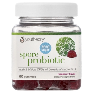 Youtheory, Spore, пробиотик, со вкусом малины, 60 жевательных таблеток