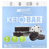 No Sugar Company, Keto Bar™, печенье и крем, 12 батончиков по 40 г