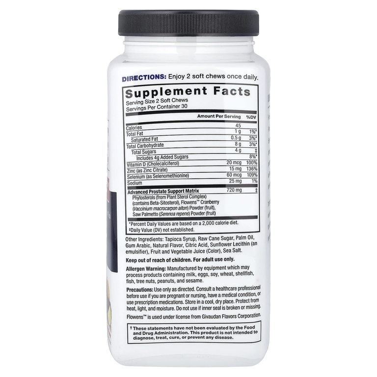 Force Factor, Prostate, фруктовый пунш, 60 жевательных таблеток