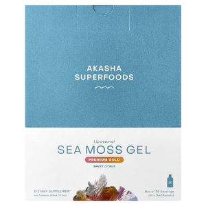 Akasha Superfoods, липосомальный гель из морского мха, сладкий цитрус, 30 пакетиков по 15 мл (0,5 жидк. унции) (Товар снят с продажи) 