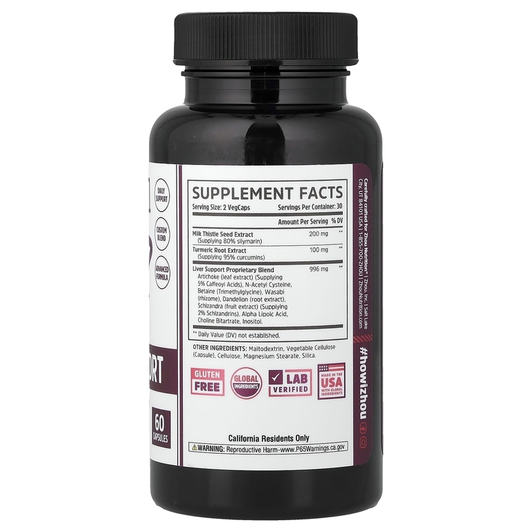 Zhou Nutrition, добавка для поддержки печени, 60 капсул