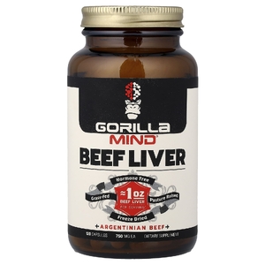 Gorilla Mind, Говяжья печень, 750 мг, 120 капсул