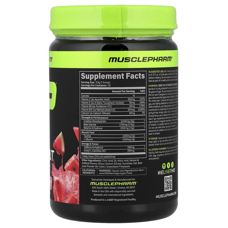 MusclePharm, Assault®, предтренировочный комплекс, арбуз, 344 г (12,1 унции)