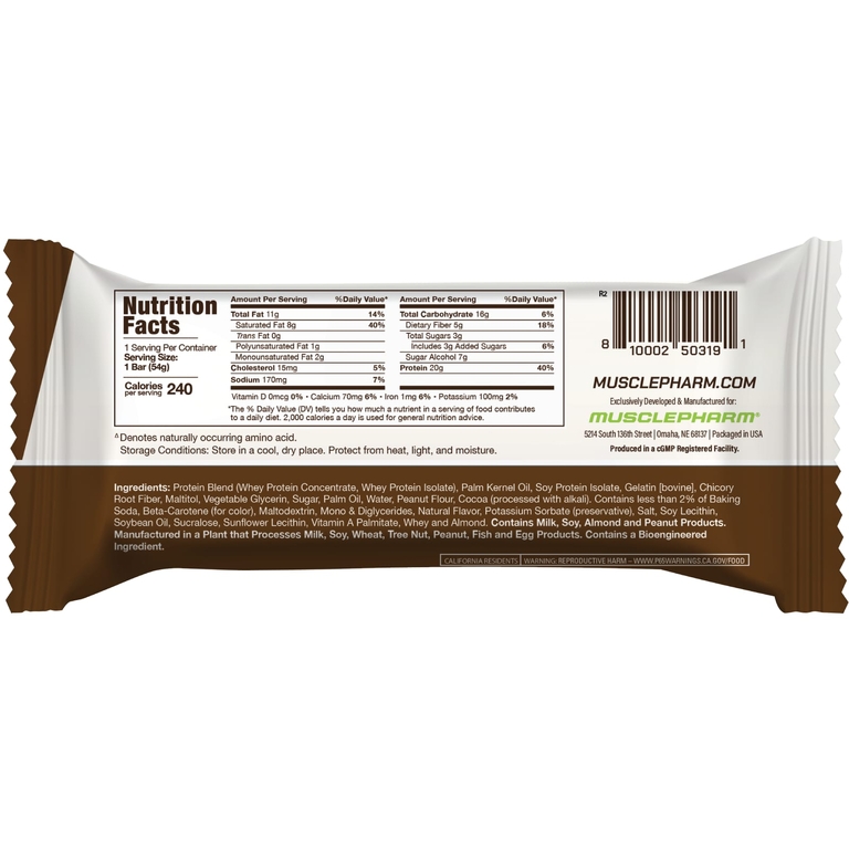 MusclePharm, Combat Redy™, протеиновый батончик, с шоколадом и арахисовой пастой, 54 г (1,9 унции) (Товар снят с продажи) 