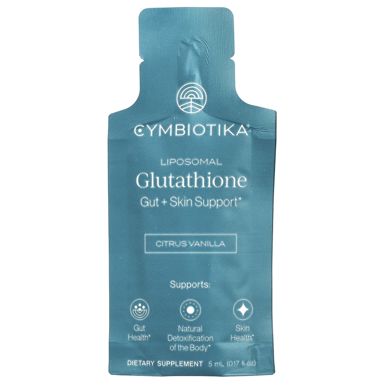 Cymbiotika, липосомальный глутатион, цитрус и ваниль, 26 пакетиков с жидкостью, 5 мл (0,17 жидк. унции) каждый