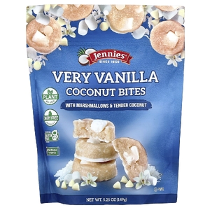 Jennies Macaroons, кокосовые батончики с ванильным вкусом, с маршмеллоу и нежным кокосом, 149 г (5,25 унции)