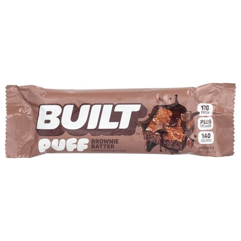 Built, Puff, протеиновые батончики, тесто для брауни, 12 батончиков по 40 г (1,41 унции)