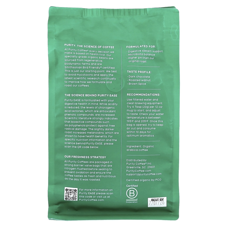 Purity Coffee, Ease, молотый, темная обжарка, 340 г (12 унций)