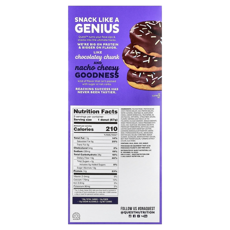 Quest Nutrition, Bake Shop Donuts, пончики для выпечки, в шоколадной глазури, 9 пончиков по 67 г (2,36 унции) (Товар снят с продажи) 