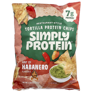 Simply Protein, протеиновые чипсы из тортильи, хабанеро, 130 г (4,58 унции)