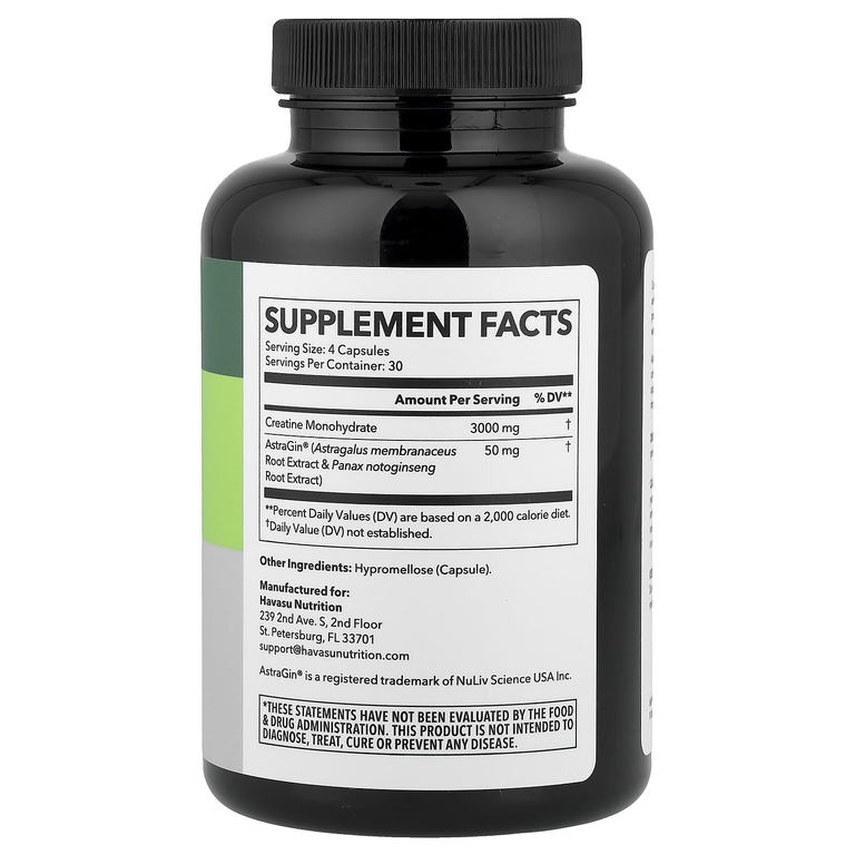 Havasu Nutrition, моногидрат креатина и Astragin®, 120 капсул
