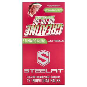 SteelFit, Creatine On-The-Go™, жевательные таблетки с моногидратом креатина, со вкусом сочного арбуза, 12 упаковок по 22 г (0,8 унции)