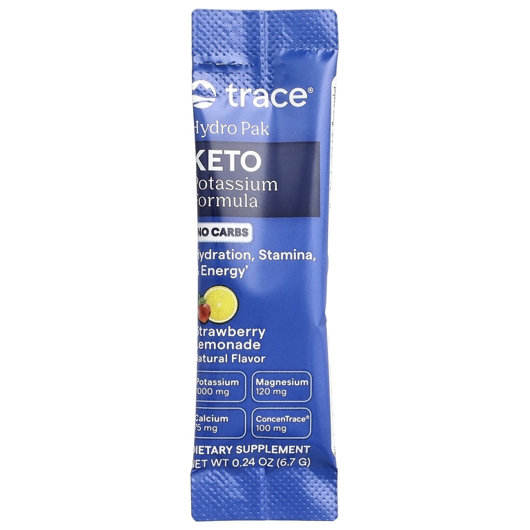 Trace, Hydro Pak Keto, со вкусом клубничного лимонада, 30 стик-пакетов по 6,7 г (0,24 унции)