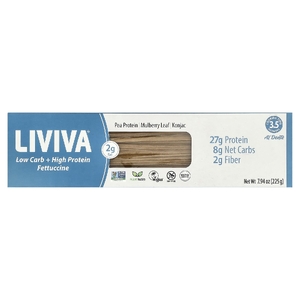 LIVIVA, феттучини с низким содержанием углеводов и высоким содержанием белка, 225 г (7,94 унции)