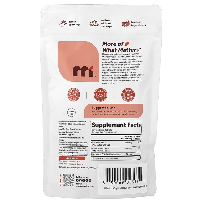 Micro Ingredients, свекла, 400 таблеток