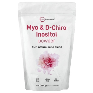 Micro Ingredients, мио- и D-хироинозитол в порошке, 454 г (1 фунт)