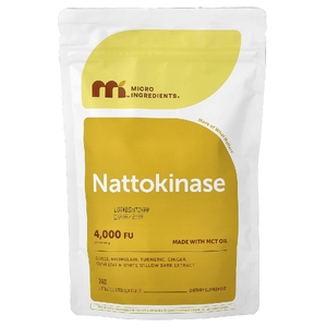 Micro Ingredients, наттокиназа, 240 капсул, покрытых кишечнорастворимой оболочкой