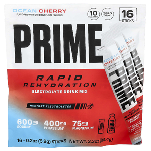 Prime Hydration, Rapid ReHydration, смесь для приготовления электролитического напитка, со вкусом вишни, 16 стик-пакетов по 5,9 г (0,2 унции)