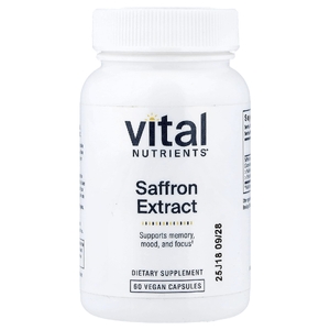 Vital Nutrients, экстракт шафрана, 60 веганских капсул (15 мг в 1 капсуле)