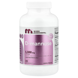 Micro Ingredients, D-манноза с клюквой, пробиотиками и жирорастворимым витамином C, 240 вегетарианских капсул