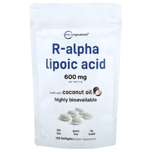 Micro Ingredients, R-альфа-липоевая кислота, 120 капсул (200 мг в 1 капсуле)