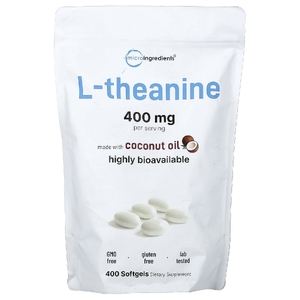 Micro Ingredients, L-теанин, 400 капсул (200 мг в 1 капсуле)