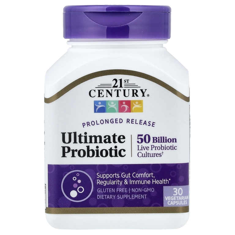 21st Century, Ultimate Probiotic, 50 млрд КОЕ, 30 вегетарианских капсул