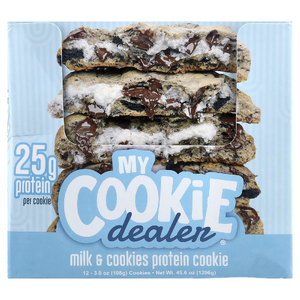 My Cookie Dealer Protein, протеиновое печенье, молоко и печенье, 12 шт. по 108 г (3,8 унции) (Товар снят с продажи) 