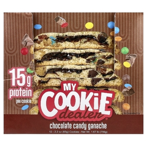 My Cookie Dealer Protein, протеиновое печенье, шоколадная конфета с ганашем, 12 шт. по 63 г (2,2 унции)