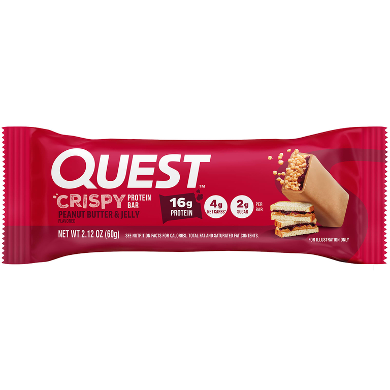 Quest Nutrition, протеиновый батончик, хрустящая арахисовая паста и желе, 12 батончиков по 60 г (2,12 унции)