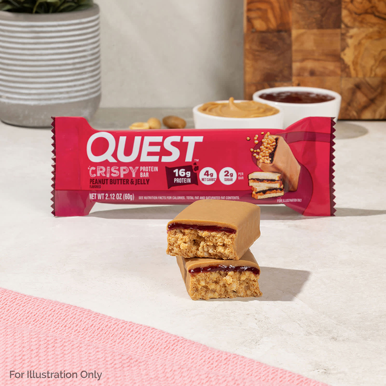 Quest Nutrition, протеиновый батончик, хрустящая арахисовая паста и желе, 12 батончиков по 60 г (2,12 унции)