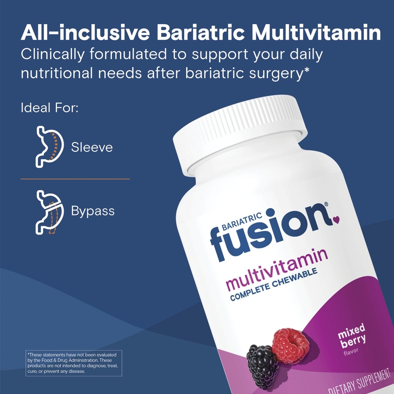 Bariatric Fusion, мультивитамины, ягодный вкус, 120 таблеток
