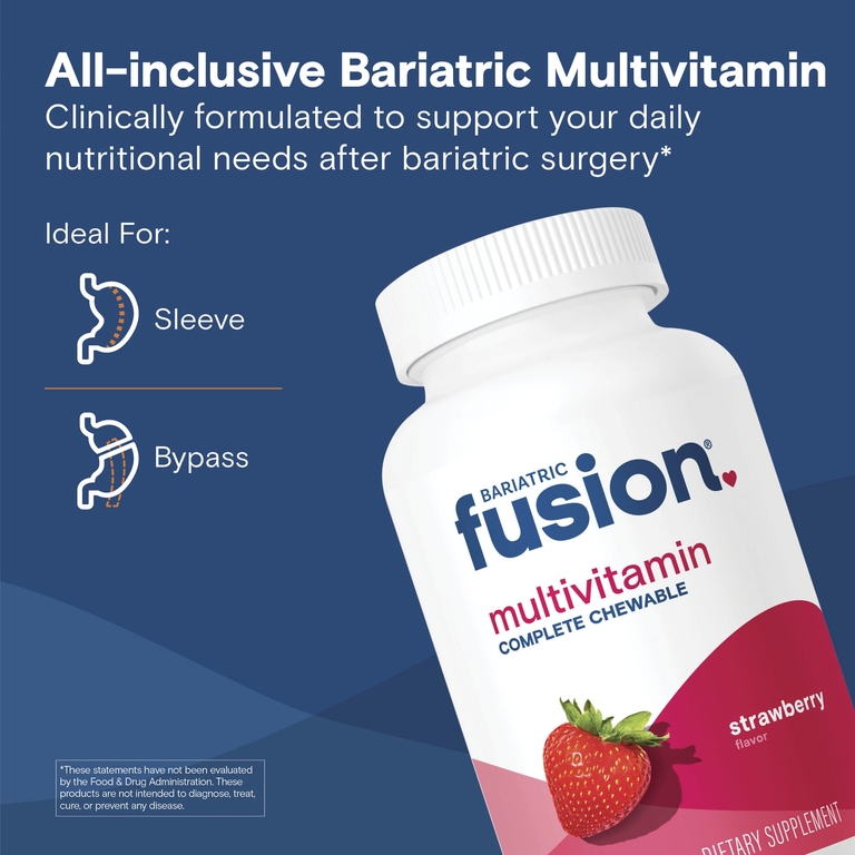 Bariatric Fusion, мультивитамины, со вкусом клубники, 120 таблеток