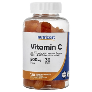 Nutricost, жевательный витамин C, со вкусом апельсина, 120 жевательных таблеток