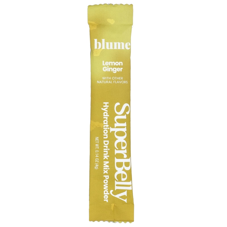 Blume, SuperBely, смесь для приготовления гидратации кишечника в порошке, со вкусом лимона и имбиря, 15 пакетиков по 4 г (0,14 унции)