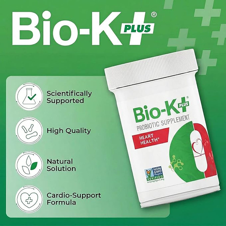 Bio-K+, пробиотическая добавка, для здоровья сердца, 60 капсул