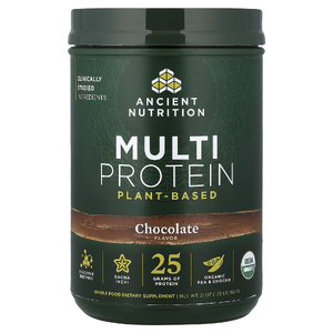 Ancient Nutrition, мультипротеин, растительный, со вкусом шоколада, 587 г