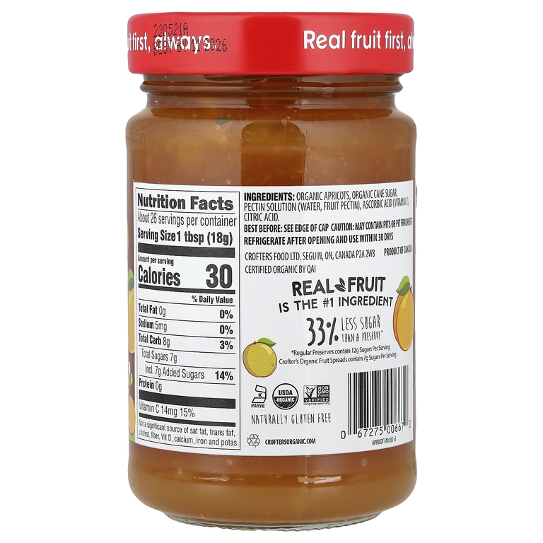 Crofter's Organic, Apricot Fruit Spread, 16.5 oz (468 g) (Товар снят с продажи) 