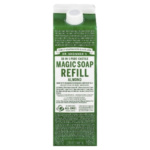 Dr. Bronner's, 18-in-1 Pure-Castile Magic Soap Refill, Almond, 32 fl oz (946 ml)