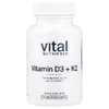 Vital Nutrients, Витамины D3 и K2, 120 вегетарианских капсул