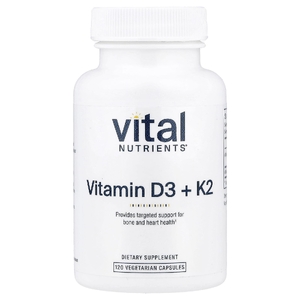 Vital Nutrients, Витамины D3 и K2, 120 вегетарианских капсул (Товар снят с продажи) 